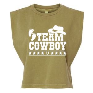 Team Cowboy Baby Gender Reveal Outfit Team Boy Gender Reveal Garment-Dyed Women's Muscle Tee