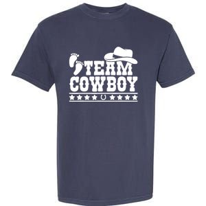 Team Cowboy Baby Gender Reveal Outfit Team Boy Gender Reveal Garment-Dyed Heavyweight T-Shirt