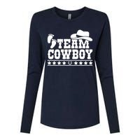 Team Cowboy Baby Gender Reveal Outfit Team Boy Gender Reveal Womens Cotton Relaxed Long Sleeve T-Shirt