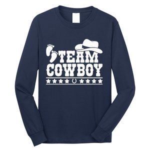 Team Cowboy Baby Gender Reveal Outfit Team Boy Gender Reveal Long Sleeve Shirt