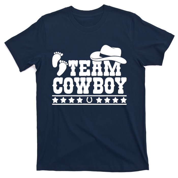 Team Cowboy Baby Gender Reveal Outfit Team Boy Gender Reveal T-Shirt