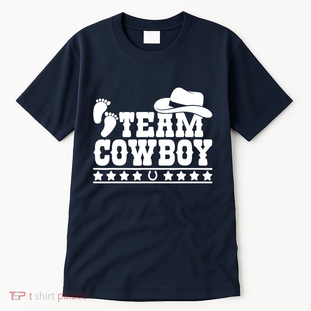 Team Cowboy Baby Gender Reveal Outfit Team Boy Gender Reveal Tall T-Shirt