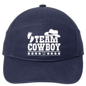 Team Cowboy Baby Gender Reveal Outfit Team Boy Gender Reveal 7-Panel Snapback Hat