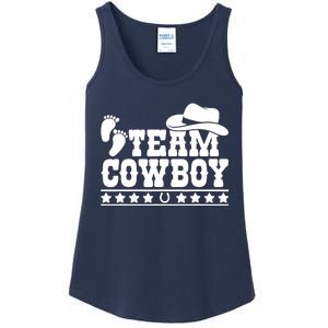 Team Cowboy Baby Gender Reveal Outfit Team Boy Gender Reveal Ladies Essential Tank