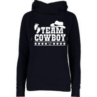 Team Cowboy Baby Gender Reveal Outfit Team Boy Gender Reveal Womens Funnel Neck Pullover Hood