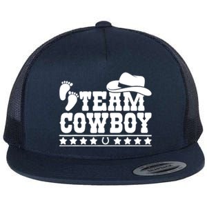 Team Cowboy Baby Gender Reveal Outfit Team Boy Gender Reveal Flat Bill Trucker Hat