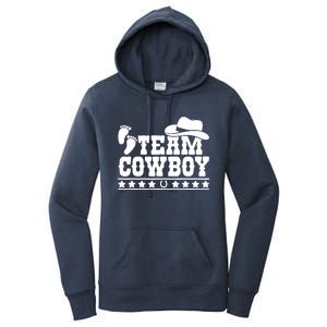 Team Cowboy Baby Gender Reveal Outfit Team Boy Gender Reveal Women's Pullover Hoodie