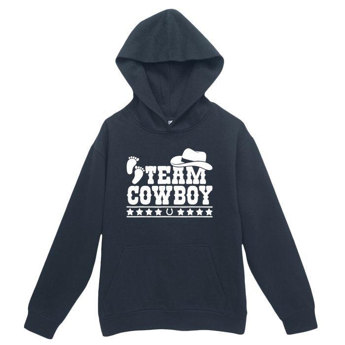 Team Cowboy Baby Gender Reveal Outfit Team Boy Gender Reveal Urban Pullover Hoodie