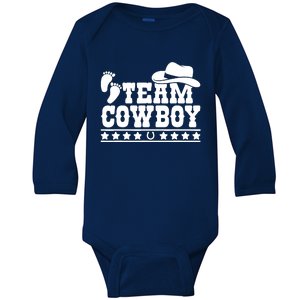 Team Cowboy Baby Gender Reveal Outfit Team Boy Gender Reveal Baby Long Sleeve Bodysuit