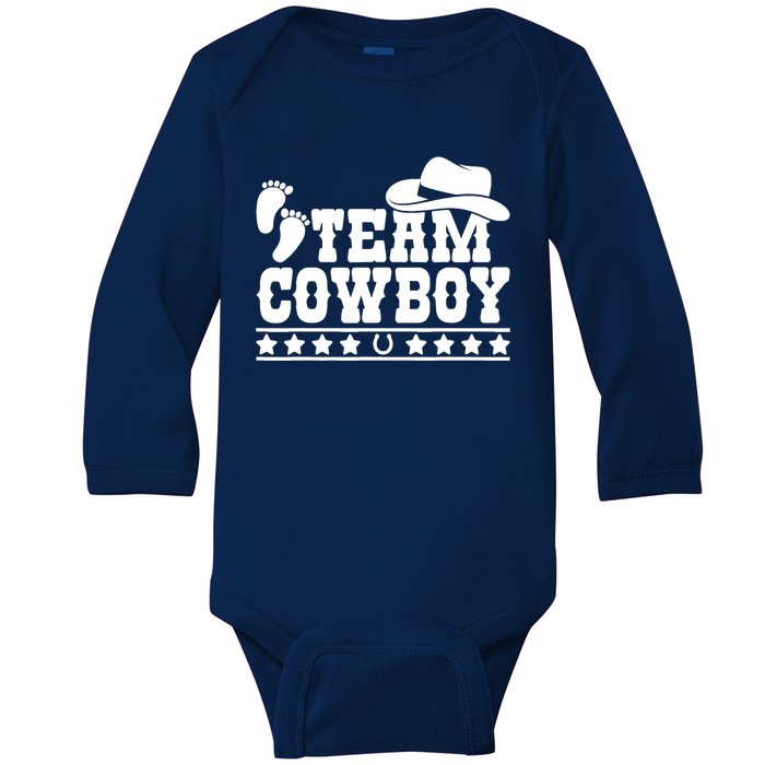 Team Cowboy Baby Gender Reveal Outfit Team Boy Gender Reveal Baby Long Sleeve Bodysuit