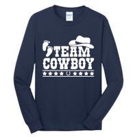 Team Cowboy Baby Gender Reveal Outfit Team Boy Gender Reveal Tall Long Sleeve T-Shirt