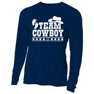 Team Cowboy Baby Gender Reveal Outfit Team Boy Gender Reveal Cooling Performance Long Sleeve Crew