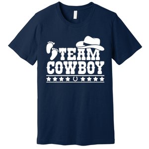 Team Cowboy Baby Gender Reveal Outfit Team Boy Gender Reveal Premium T-Shirt