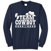 Team Cowboy Baby Gender Reveal Outfit Team Boy Gender Reveal Tall Sweatshirt