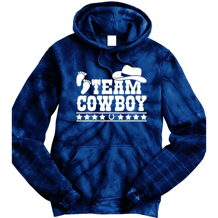 Team Cowboy Baby Gender Reveal Outfit Team Boy Gender Reveal Tie Dye Hoodie