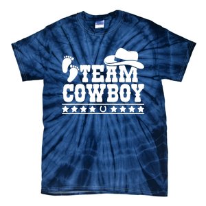 Team Cowboy Baby Gender Reveal Outfit Team Boy Gender Reveal Tie-Dye T-Shirt