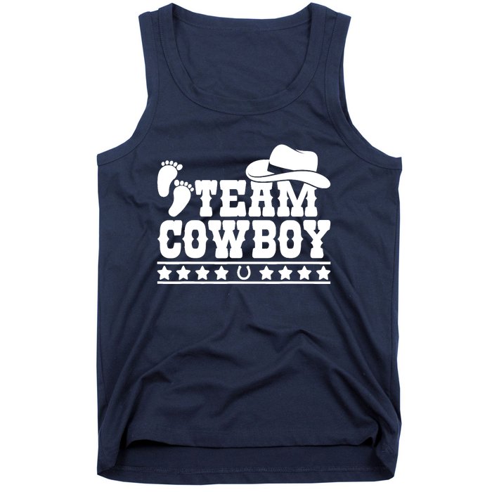 Team Cowboy Baby Gender Reveal Outfit Team Boy Gender Reveal Tank Top