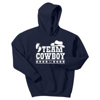 Team Cowboy Baby Gender Reveal Outfit Team Boy Gender Reveal Kids Hoodie