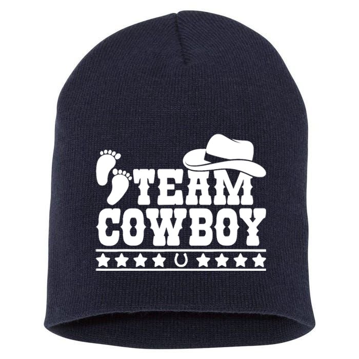 Team Cowboy Baby Gender Reveal Outfit Team Boy Gender Reveal Short Acrylic Beanie