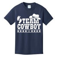 Team Cowboy Baby Gender Reveal Outfit Team Boy Gender Reveal Kids T-Shirt