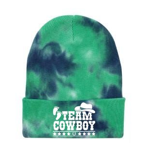 Team Cowboy Baby Gender Reveal Outfit Team Boy Gender Reveal Tie Dye 12in Knit Beanie