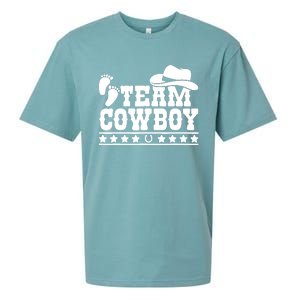 Team Cowboy Baby Gender Reveal Outfit Team Boy Gender Reveal Sueded Cloud Jersey T-Shirt