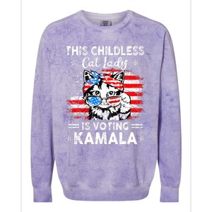 This Childless Cat Lady Is Voting Kamala Colorblast Crewneck Sweatshirt