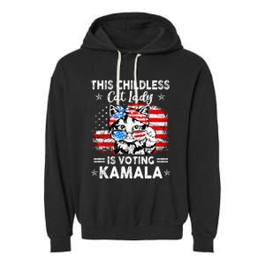 This Childless Cat Lady Is Voting Kamala Garment-Dyed Fleece Hoodie