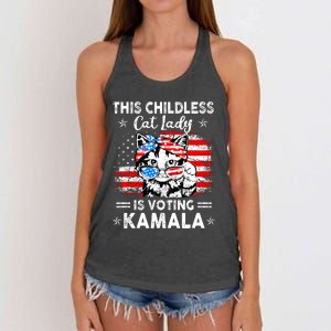 This Childless Cat Lady Is Voting Kamala Women's Knotted Racerback Tank