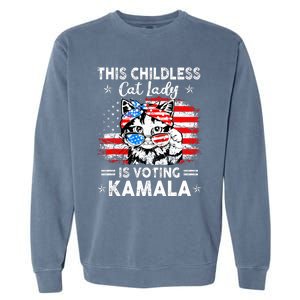 This Childless Cat Lady Is Voting Kamala Garment-Dyed Sweatshirt