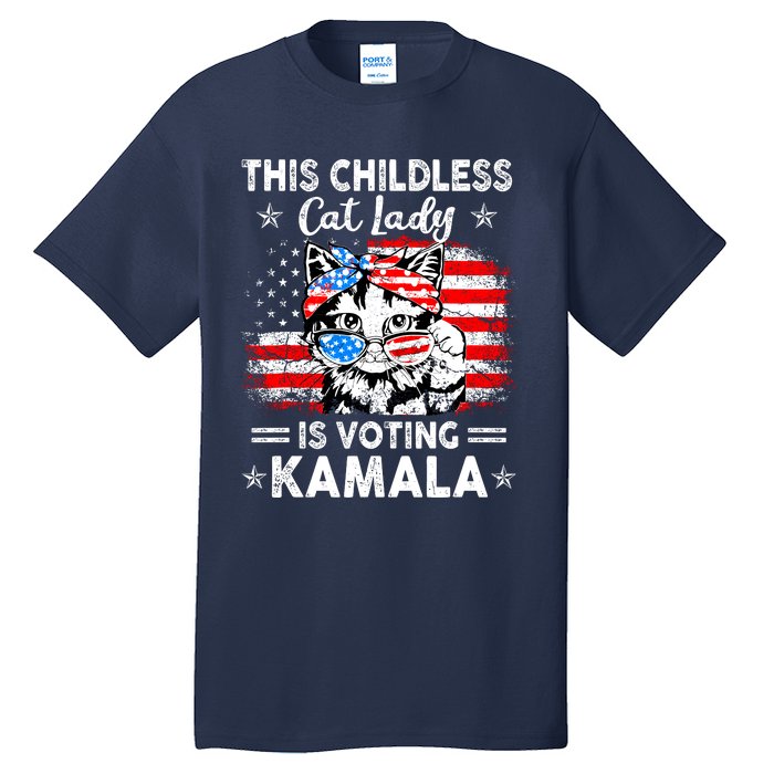 This Childless Cat Lady Is Voting Kamala Tall T-Shirt