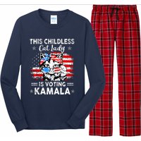 This Childless Cat Lady Is Voting Kamala Long Sleeve Pajama Set