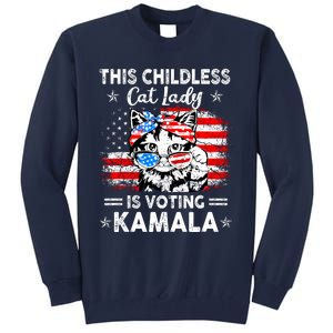 This Childless Cat Lady Is Voting Kamala Tall Sweatshirt