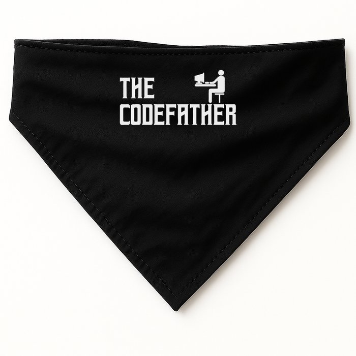 The Codefather Coding Coder Developer Computer Nerd USA-Made Doggie Bandana