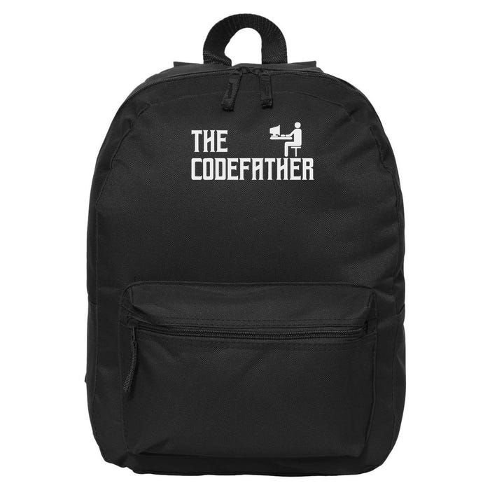 The Codefather Coding Coder Developer Computer Nerd 16 in Basic Backpack