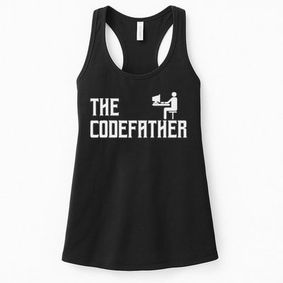 The Codefather Coding Coder Developer Computer Nerd Women's Racerback Tank
