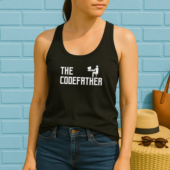 The Codefather Coding Coder Developer Computer Nerd Women's Racerback Tank