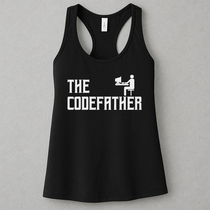 The Codefather Coding Coder Developer Computer Nerd Women's Racerback Tank
