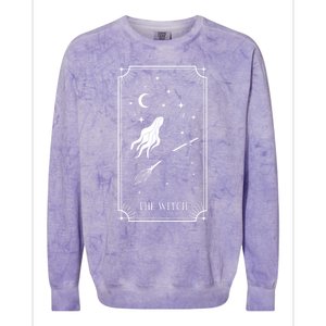 Tarot Card Crescent Moon And Witch Graphic Gift Colorblast Crewneck Sweatshirt