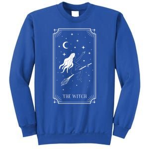 Tarot Card Crescent Moon And Witch Graphic Gift Sweatshirt