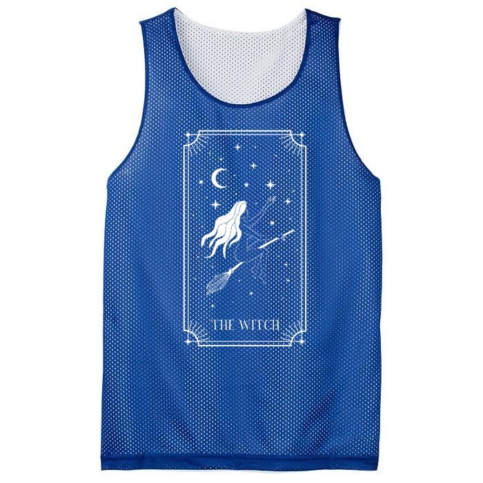 Tarot Card Crescent Moon And Witch Graphic Gift Mesh Reversible Basketball Jersey Tank