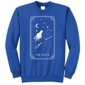 Tarot Card Crescent Moon And Witch Graphic Gift Tall Sweatshirt