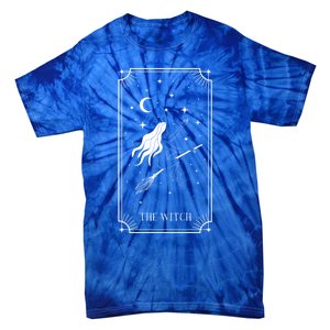 Tarot Card Crescent Moon And Witch Graphic Gift Tie-Dye T-Shirt