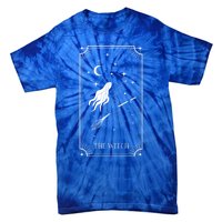 Tarot Card Crescent Moon And Witch Graphic Gift Tie-Dye T-Shirt