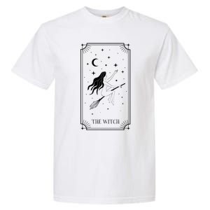 Tarot Card Crescent Moon And Witch Graphic Gift Garment-Dyed Heavyweight T-Shirt