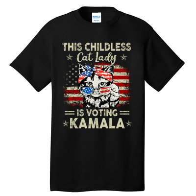 This Childless Cat Lady Is Voting Kamala Tall T-Shirt