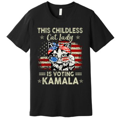 This Childless Cat Lady Is Voting Kamala Premium T-Shirt