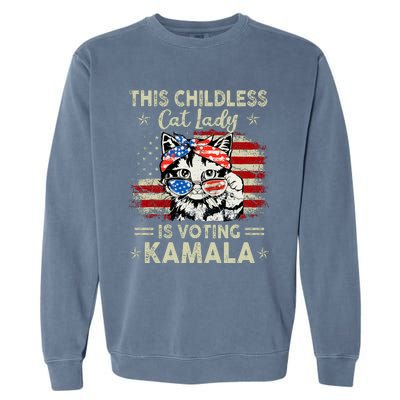 This Childless Cat Lady Is Voting Kamala Garment-Dyed Sweatshirt