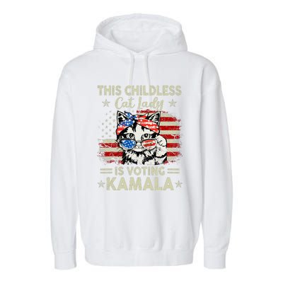 This Childless Cat Lady Is Voting Kamala Garment-Dyed Fleece Hoodie