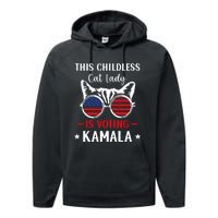 This Childless Cat Lady Is Voting Kamala Performance Fleece Hoodie